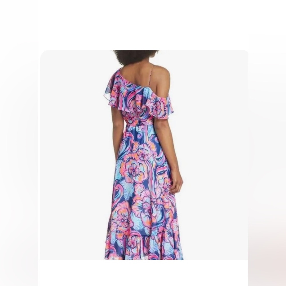 Lilly Pulitzer Marianna Wrap Dress Nauti Navy Boho Bateau print size small - Picture 3 of 7